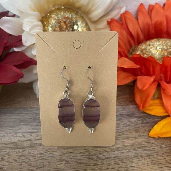 Sterling Silver 925 Amethyst Earrings - Picture 1 of 2